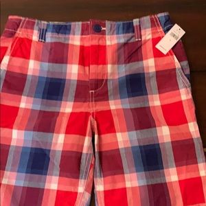 Boys plaid shorts size 16 adjustable waist